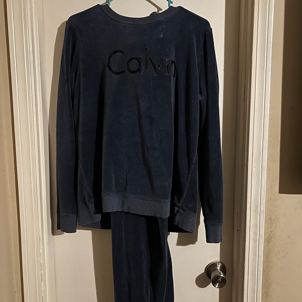 Blue Calvin Klein Velour Set
